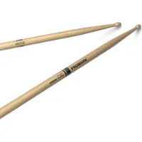 Promark Rebound 7A Long Hickory Drumsticks Acorn Wood Tip 2 Pair Value Bundle