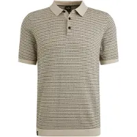 Vanguard Strikket Poloshirt Print Beige måle