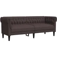 vidaXL 3-personers Chesterfield-sofa Stof - Mørkebrun