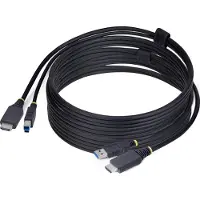 StarTech.com StarTech 10ft (3m) HDMI and USB 5Gbps KVM Cable - Kabel til tastatur / video / mus (KVM) - HDMI, USB Type A (han) til HDMI, USB Type B (han) - 3 m - 4K60 Hz support, HDR10 support - sort