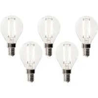 LUEDD Sæt med 5 E14 dæmpbare LED-pærer P45 klart glas 3W 350 lm 3000K