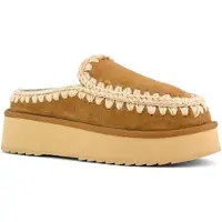 Mou Moutil kvinder. MU.FW681004A Clog Eskimo Platform læder træsko brun (38), mere end 10 cm, Ingen, Casual