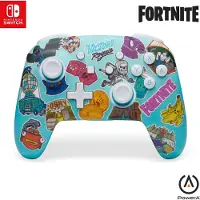 ACCO Brands PowerA Enhanced Wireless Controller - Gamepad - trådløs - Bluetooth - Fortnite Sticker Mania - for Nintendo Switch, Nintendo Switch Lite, Nintendo Switch OLED
