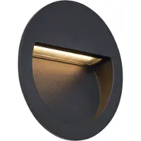 QAZQA Moderne indbygningsvæglampe sort inkl. LED IP65 - Gem