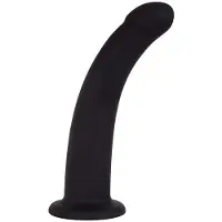 Vuxen Black Silicone Semi Realistic Dildo - Large