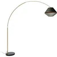 QAZQA Messingbue lampe med sort og dobbelt fløjlsskærm grøn - XXL