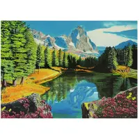 Ravensburger Rocky Mountain Reflections 300 Storformat Jigsaw -puslespil for voksne - 12000873 - Let at se & let at holde store stykker passer pe