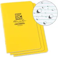 Rite in the rain Al-Weather H?ftet Notebook 4 5/8" x 7" Gult omslag Universal Pattern 3 Pack (nr. 371FX)
