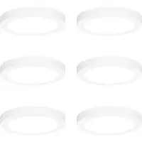QAZQA Sæt med 6 indbyggede eller overflademonterede spots hvid 18 cm inkl. LED 3-trins dæmpning til varm - Trans