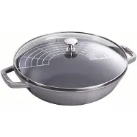 Staub Wok med glaslåg Ø30 cm 4,4 L Grå