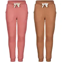 Minymo Sweatpants - 2-pak - Canyon Rose/Brun - - 2 år (92) - Sweatpants
