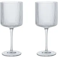 Ferm Living Ripple rødvinsglas 32,5 cl 2-pak Clear