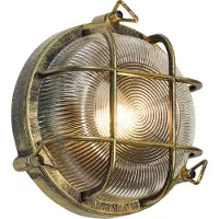 QAZQA Udendørs væg- og loftslampe antik guld rund IP44 - Noutica