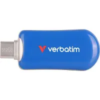 Verbatim 30235, 512 GB, USB Type-C, 3.2 Gen 1 (3.1 Gen 1), 100 MB/s, Uden hætte, Blå