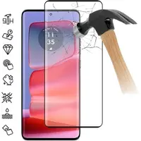 Mtp Products Motorola Edge 50 Pro/50 Ultra/50 Fusion Skærmbeskyttelse Hærdet Glas - 9H - Full Fit - Sort Kant