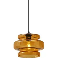 QAZQA Retro pendellampe sort med orange glas - Denise