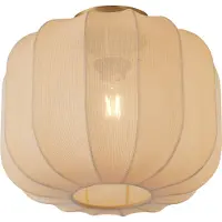 QAZQA Japandi loftslampe guld med beige skærm - Pluni