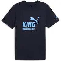 Puma Manchester City KING Logo Tee Men, Sport, Deep Navy/Light Blue, M