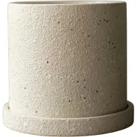 DBKD Grow krukke Ø13 cm med fad Creme structure