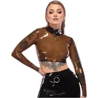 Late X LATEX - gennemsigtig latex top (gennemsigtig-sort)