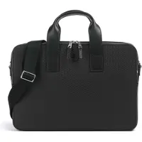 Lacoste Håndtaske 'Sac ordinateur Chantaco en Cuir Noir' sort
