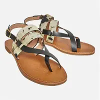 Geox Dame Maddalusia Flade Sandaler Sort / Hvid