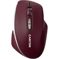 Canyon MW-21 - mouse - with "Blue LED" sensor - 2.4 GHz - burgundy red - Mus - Optisk - 7 knapper - Rød