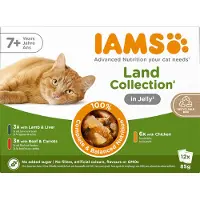 IAMS Advanced Nutrition Senior 7+ Land Collection i gelé Økonomipakke: 48 x 85 g (3 smagsvarianter)