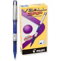 Pilot Vball Grip Liquid Ink Rolling Ball Stick Pens Fin Point Blue Ink 12-Pack (35571)