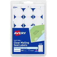 Avery mailing sæler 1 " Runde etiketter Ryd 480 udskrivbare postetiketter (05248)