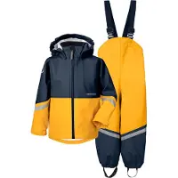 Didriksons Regntøj m. Seler - Waterman - Oat Yellow/Navy - - 90 - Regntøj