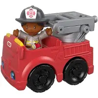 Fisher-Price Little People Toddler Leget?j til Rescue Fire Truck skubber langs k?ret?jet med brandmandfigur i alderen 1+ ?r