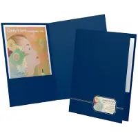 Oxford Monogram Executive Twin Pocket Mappers Letter St?rrelse Bl? med guldfolie Trim 4 Pack (04162)