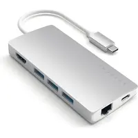 Satechi USB-C Multi-Port Adapter 4K, Sølv ST-TCMAS Modsvarer: N/A