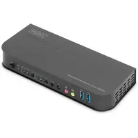 Digitus KVM Switch, 2-Port, 4K60Hz, 2xDP in, 1xDP/HDMI out