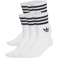 Adidas Sokker 3-stripes Crew 6-pak - Hvid, størrelse 31-33