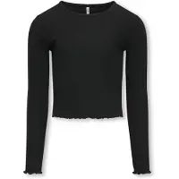 Kids Only Bluse - Rib - KogNella - Noos - Sort - - 9-10 år (134-140) - Bluse