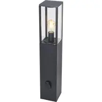QAZQA Moderne udendørs gulvlampe sort 80 cm med stik IP44 - Charlois