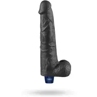 Vuxen Rechargeable Vibrating Dildo Black 27,2 cm