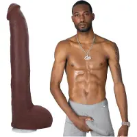 Doc Johnson Hollywood Cash - Realistic ULTRASKYN Dildo 29 cm - Chocolate