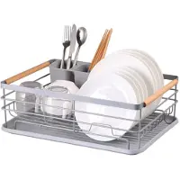 Elitehoff opvaskestativ i rustfrit stål med afdryp og bakke E-8087