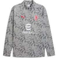 Puma Milan Pre Match 1/4 Lynlås - Grå/Hvid, størrelse Large