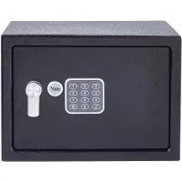 Yale YEC/250/DB2, Bærbar pengeskab, Sort, Elektronisk, Nøgle, 16,3 L, Stål, Gulv/væg
