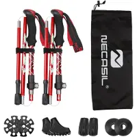 INF Ultralet vandrestav med 5 sektioner 1 par Red