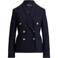 Ralph Lauren Polo Ralph Laurentil kvinder. 211952571003 Cropped blazer navy dobbeltradet (36), Casual, Bomuld, Klassisk, Blå