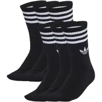 Adidas Sokker 3-stripes Crew 6-pak - Sort, størrelse 40-42