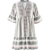 Happy girls Kjole khaki / pink / hvid