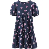 Happy girls Kjole navy / mørk pink / hvid
