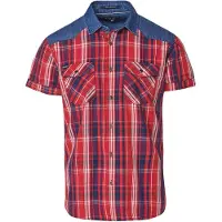 KOROSHI Skjorte blue denim / rød / hvid