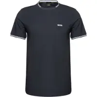 BOSS Pyjamas-T-shirt med striber og logo i bomuld med stræk